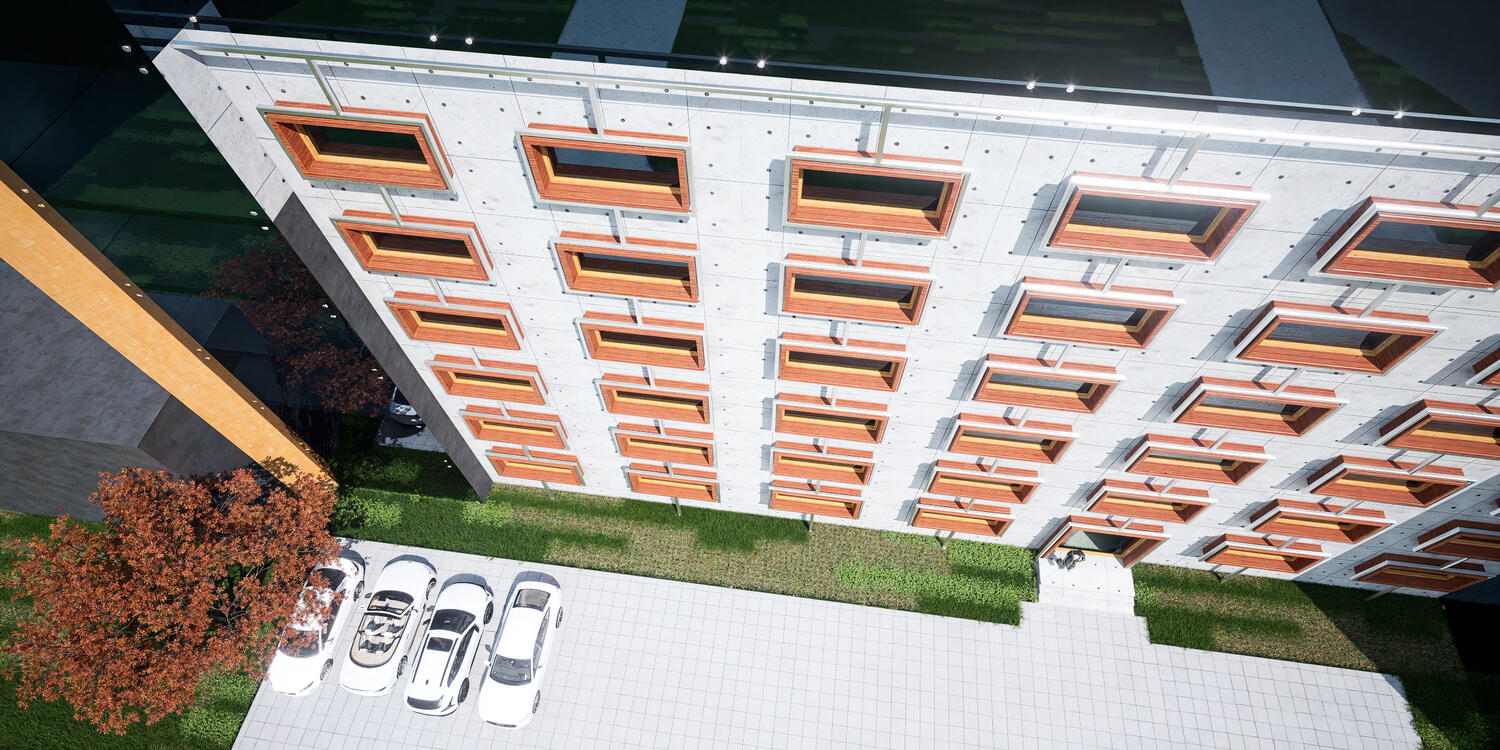 Biurowiec CFI elewacja tylna