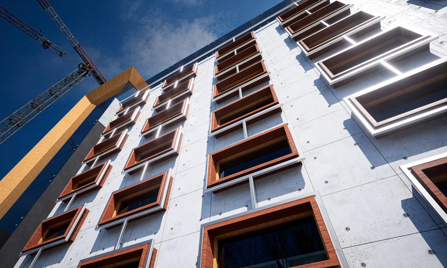 Biurowiec CFI elewacja tylna detal