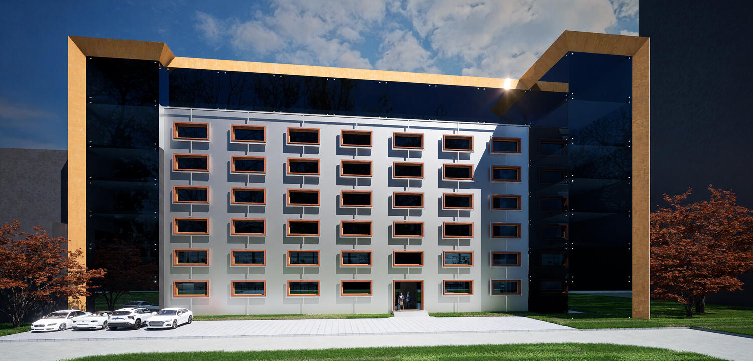 Biurowiec CFI elewacja tylna