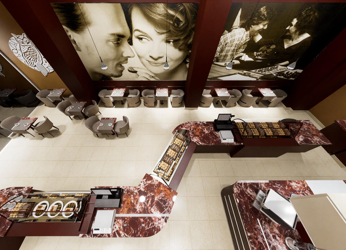 Cukiernia Sowa Wnętrze